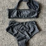 One shoulder high waist bikini set Black Size M Photo 2