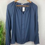 Gap  Steel Blue Boho Peasant Long Sleeve Top S Small NEW Photo 5