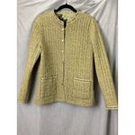Quilted Floral Jacket Women's Reversible Button Front Pockets Beige Brown Size M Photo 2