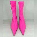 Balenciaga Knife Bootie Spandex Matt Fluo Pink Kitten Heel Barbie Boots EU 37 Photo 4