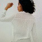 Just living white anchor print button up roll tab sleeve shirt, size L marine Photo 2