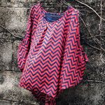 Red & Blue Chevron Fringe Top Photo 7