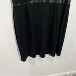 City Chic  Spliced Mod Sheath Dress Black Ponte Faux Leather Trim‎ V-Neck XL/22 Photo 10