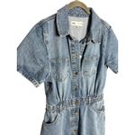 ZARA  SS25 Denim Mini Shirt Dress with Braided‎ Belt Size Large Photo 6