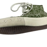 American Eagle American Eagles Outfitters Platform Smiley Green Canvas High Top Shoes Sz 8 Photo 7