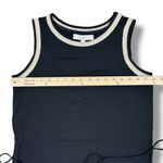 Loft  Crochet Trim Jersey Knit Sleeveless Belted Midi Dress Black Tan XS‎ Photo 13