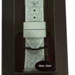 Coach NY APPLE WATCHBAND STRAP COMPATIBLE BLUE GREEN SILVERTONE SILICONE 38/40 Photo 2