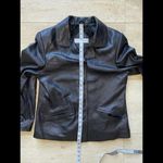 Valerie Steves New Zealand Lambskin Leather Jacket Buttoned Black Size ‎ M Size M Photo 3