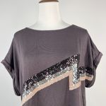 NWOT Mint Velvet Grey Sequins Top Short Photo 2