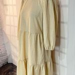 Draper James NWT cream and gold puff sleeve tiered dress size medium Photo 4