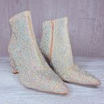 Betsey Johnson cady rhinstone embellished ankle boots booties silver pointed toe boots 8.5 Photo 3