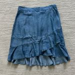 Loft Blue Jean Ruffle Skirt Photo 0