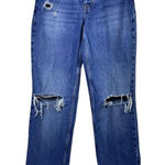 We The Free  High Rise Jeans Sz 25 Distressed Straight Leg Button Fly‎ Denim Photo 0