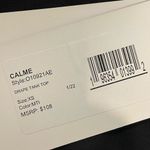 Johnny Was Calme by Navy Blue Double V-Neck Cotton Drape Tank Top Size XS Photo 3