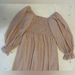 Revolve  x O.P.T. Athena Smocked Pink Gingham Ruffle Sleeve Midi Dress Size S Photo 6