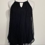 Miami Black Swiss Dots Sheer Halter Style Tank Top Photo 9