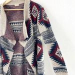 Debut Women's Aztec Southwestern Knit Cardigan Sweater size S/M Open Front Waterfall Photo 3