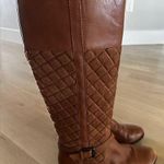Isaac Mizrahi Cognac Brown Quilted Leather Riding Boots women’s size 9W wide Photo 0