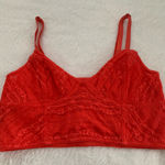 Free People Women’s Small Intimately Blood Orange Lace Longline Bralette Photo 0