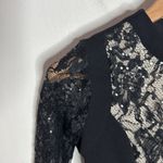 Windsor  Black Long Sleeve Floral Lace Cocktail Mini Dress Size  S Photo 3