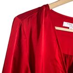 Marissa Webb Red Satin Long Sleeve Tie Front Mini Dress Size 6 Photo 6