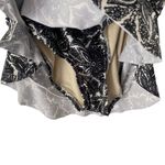 Allihop Anthropologie One Piece Swimsuit Black White Floral Skirted Size small Photo 3