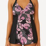 Pink and Black Halter Swim Top Size XL Photo 0