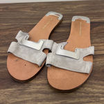Diane Von Furstenberg  DVF Silver Gray Suede Slide Sandals Women's Size 7.5 Photo 0