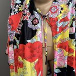 Vintage Styled by Tyrone Kaftan Dress Medium ILGWU Union Made 100% Nylon Floral Photo 9