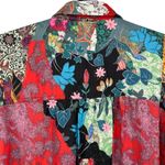 Anthropologie NWT  Collage Patchwork Floral Button Up Satin Shirt Blouse Size XXS Photo 7