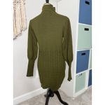Lulus Fresh Perspective Olive Green Cable Knit Sweater Dress Small Holiday Xmas Photo 2