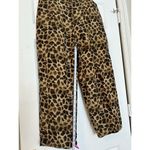 Easy Spirit  Silk Linen Blend Cropped Pants Animal Print Brown Size 14 SKU 28 Photo 3