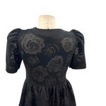 Kurt Lyle Malia Dress Black Lace Puff Sleeve Button Front Size Small Photo 9