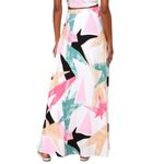 Lulus NWT  Daydreaming White Print Maxi Skirt Colorful Abstract Print Size XS Photo 1