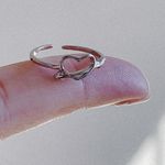 Sterling Silver Hollow Heart Ring  Ring Pinky Ring Photo 2