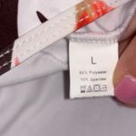 Macolily Orange And White Floral Tie Back Bikini Top Size Large NWT. Removable Pads, Lined, Does Not Include Bottoms. Multiple Photo 7