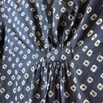 MICHAEL Michael Kors Navy White Diamond Print V Neck Tunic Top Womens Size S Blue Photo 4