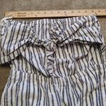 Aerie  Small Size S Blue White Pinstripe Jumpsuit Sleeveless Pockets Bow Photo 4