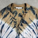 Young Fabulous and Broke Womens Susan Shirt Medium Blue T an Tie Dye Button Down Photo 6