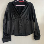 Gloria Vanderbilt  Black Satin Blazer Photo 0