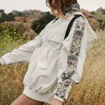 Free People  She Fly Jacket Coat White Hood Layered Embroidered Aztec XS Oversize Photo 1