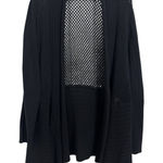 Coldwater Creek Rabbit Hair Blend Black Open Front Long Line Cardigan Size XL Photo 0