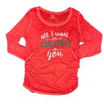 Motherhood Maternity  cute graphic red cozy soft festive Christmas shirt NWT XL Photo 2