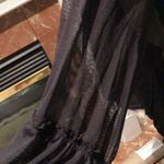 Free People  Black Long Sleeve Mesh / Ruffled Top Photo 4