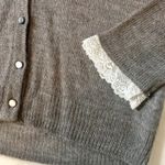 J.Crew  Mercantile Lace Sleeve Alpaca Cardigan Sweater Photo 3