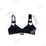 NEW NWT $120 Mira Zadeh Jamie Top Mesh Bolt Swimsuit Bikini Beach Surf Black M Size M Photo 5