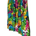 Vintage Retro tropical colourful midi skirt elastic waist & pockets size medium Green Photo 15