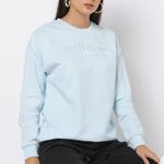 Princess Polly Wellness invest in your happiness embroidered blue sweatshirt Photo 0