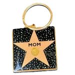 Vintage MOM Keychain Star Hollywood Walk of Fame Black Gold Metal 2” VGUC Photo 0