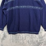 Vintage Spunky Made in USA Blue Knit Striped Sweater One Size/ Large Photo 3